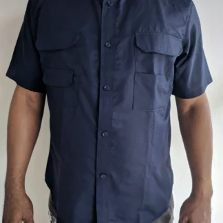 camisas con ventilacion azules para uniformes
