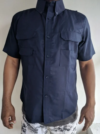 camisas con ventilacion azules para uniformes
