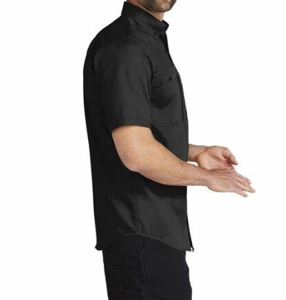camisa tipo columbia negra para uniformes - Uniformes DO