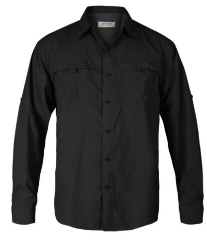 camisa tipo columbia negra para uniformes - Uniformes DO